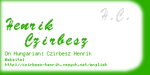 henrik czirbesz business card